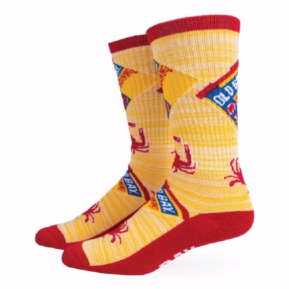 Old Bay Spice And Crabs Can Logo Crew Socks - NEW Fast Ship